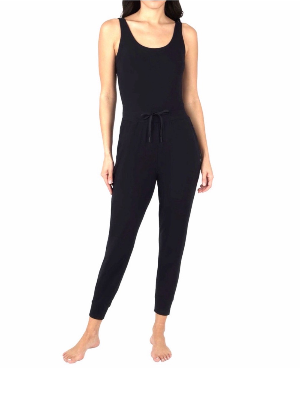 Yogalicious  Sleeveless One Piece Drawstring Jumpsuit Jogger Style Size: Medium